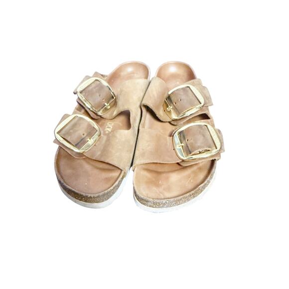 Birkenstock Cognac Brown Arizona Big Buckle Oiled Leather Footbed Sandals 10.5 - Picture 2 of 6